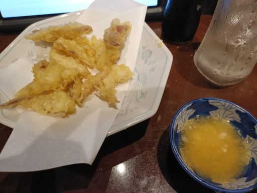 イカのミミとゲソで天ぷら